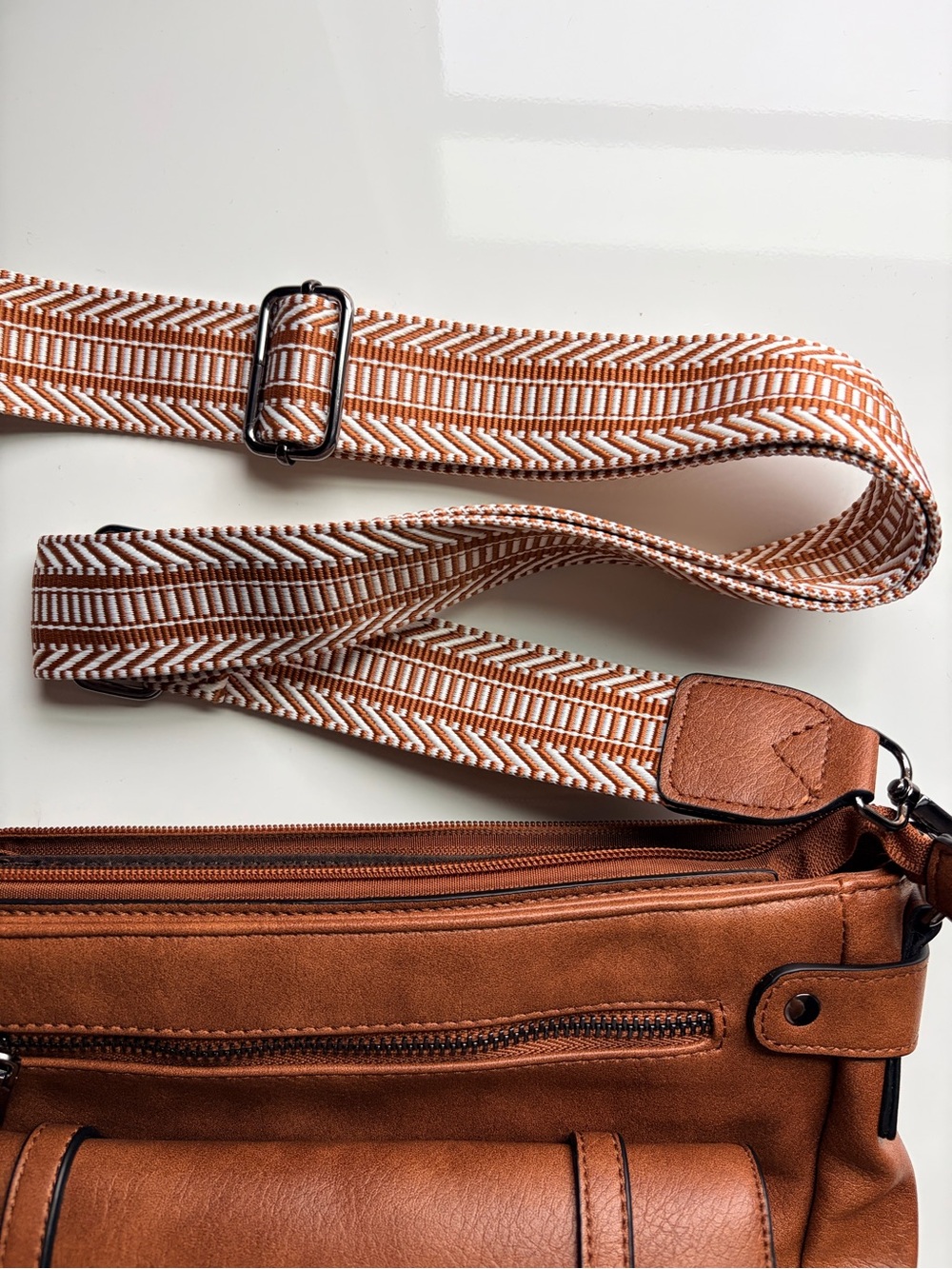 NWT brown Roulens Vegan Leather crossbody purse bag satchel - Picture 14 of 14